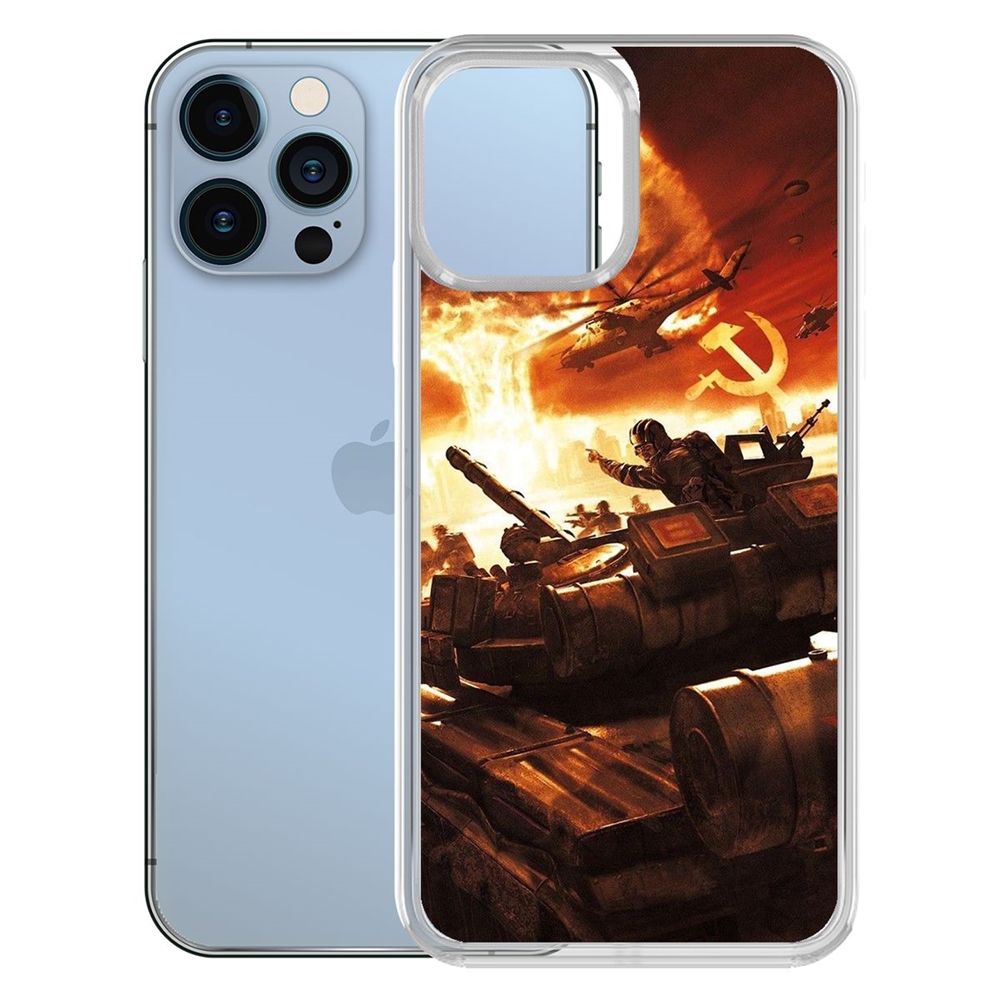 

Чехол-накладка Krutoff Clear Case Красная Угроза для iPhone 13 Pro, Прозрачный