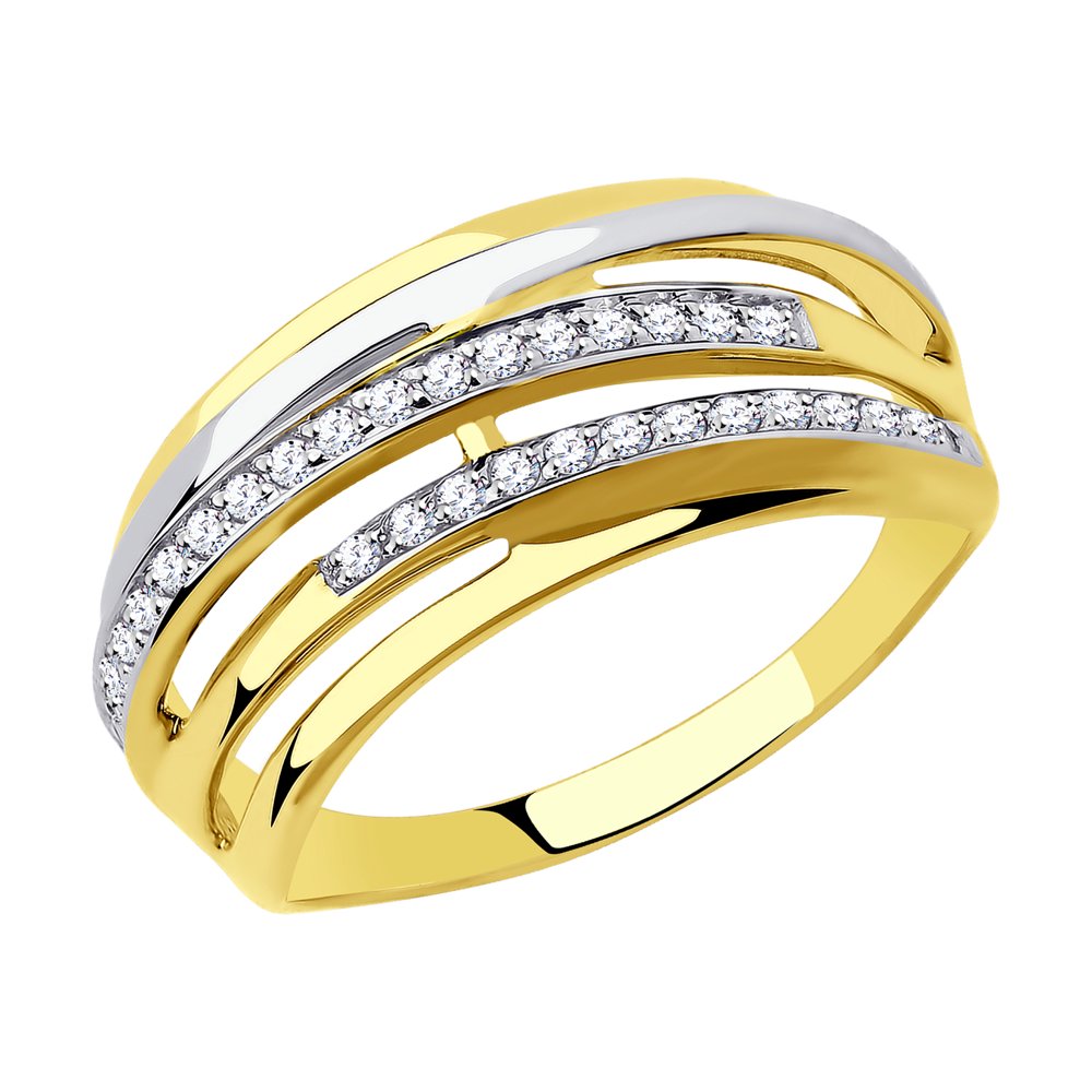 

Кольцо из желтого золота с фианитом р.17.5 SOKOLOV 018306-2, 018306-2