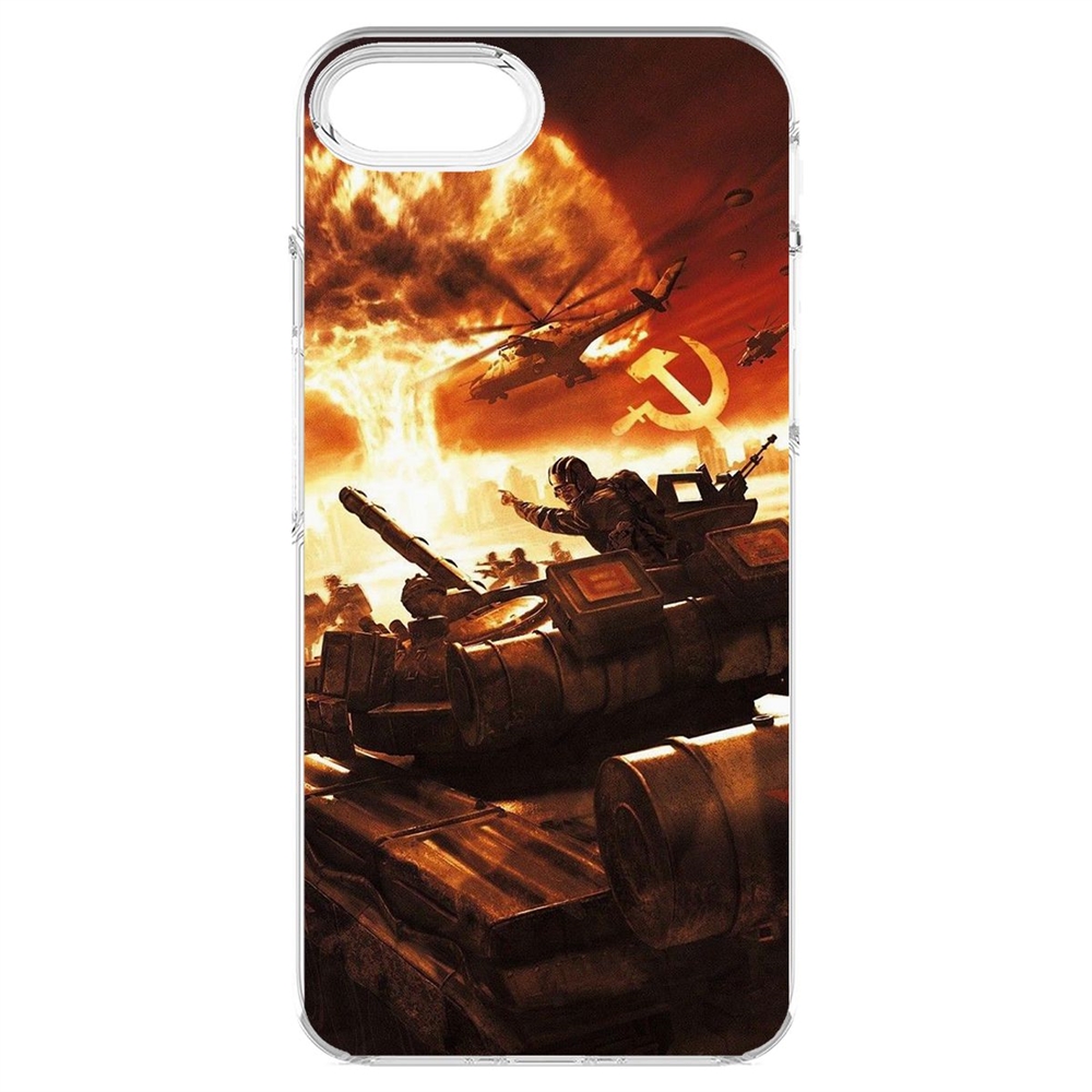 

Чехол-накладка Krutoff Clear Case Красная Угроза для iPhone 7/8/SE, Прозрачный