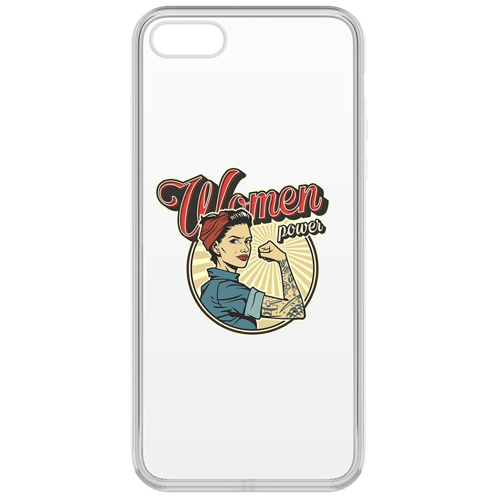 

Чехол-накладка Krutoff Clear Case Women Power для iPhone 5/5s, Прозрачный
