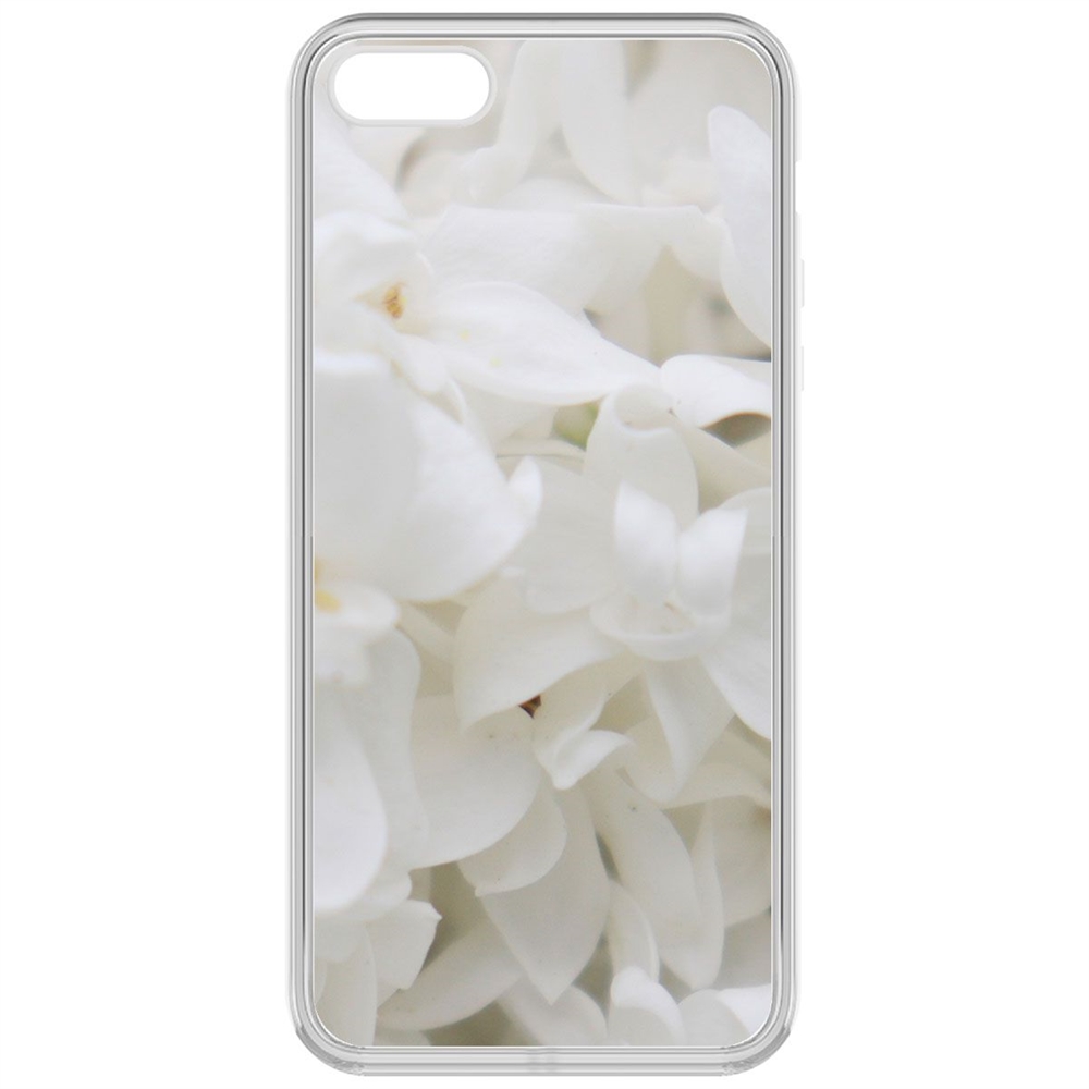 

Чехол-накладка Krutoff Clear Case Белые лилии для iPhone 5/5s, Прозрачный