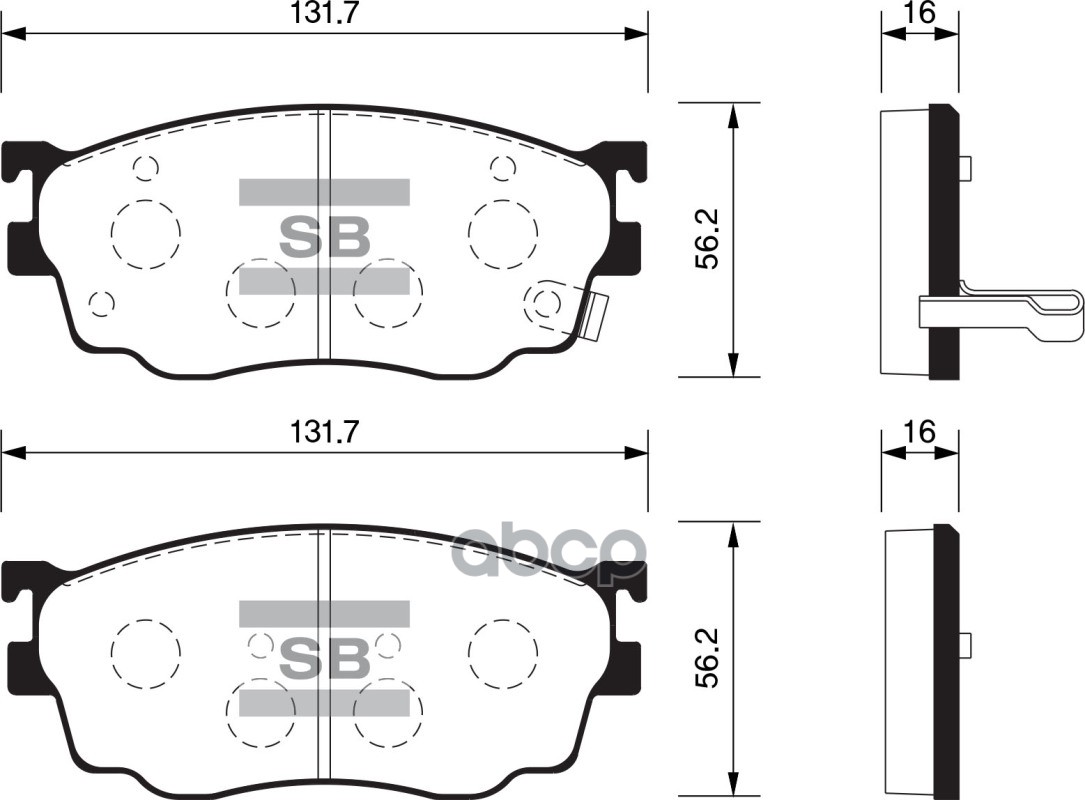 

Колодки Дисковые Передние Mazda 626 Gw 1.8i/2.0i/Tdi 98> Sangsin brake SP1529 Sp1529