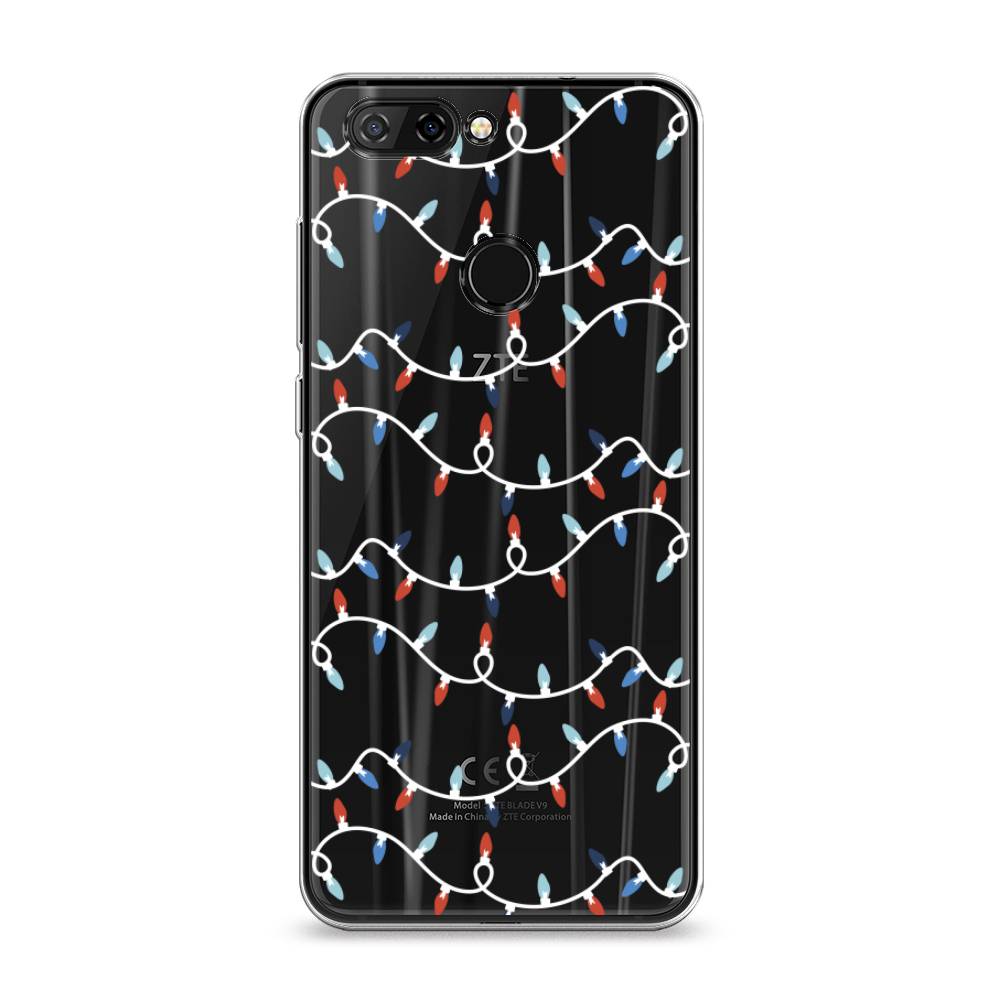 

Чехол на ZTE Blade V9 "Разноцветная гирлянда", Белый;красный;синий, 132450-5