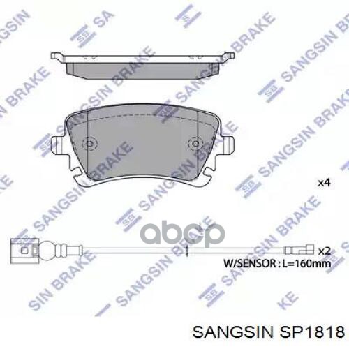 

Колодки Дисковые Задние Audi A4/A6/A8 2.8-4.2/3.0tdi 02> Sangsin brake SP1818 Sp1818