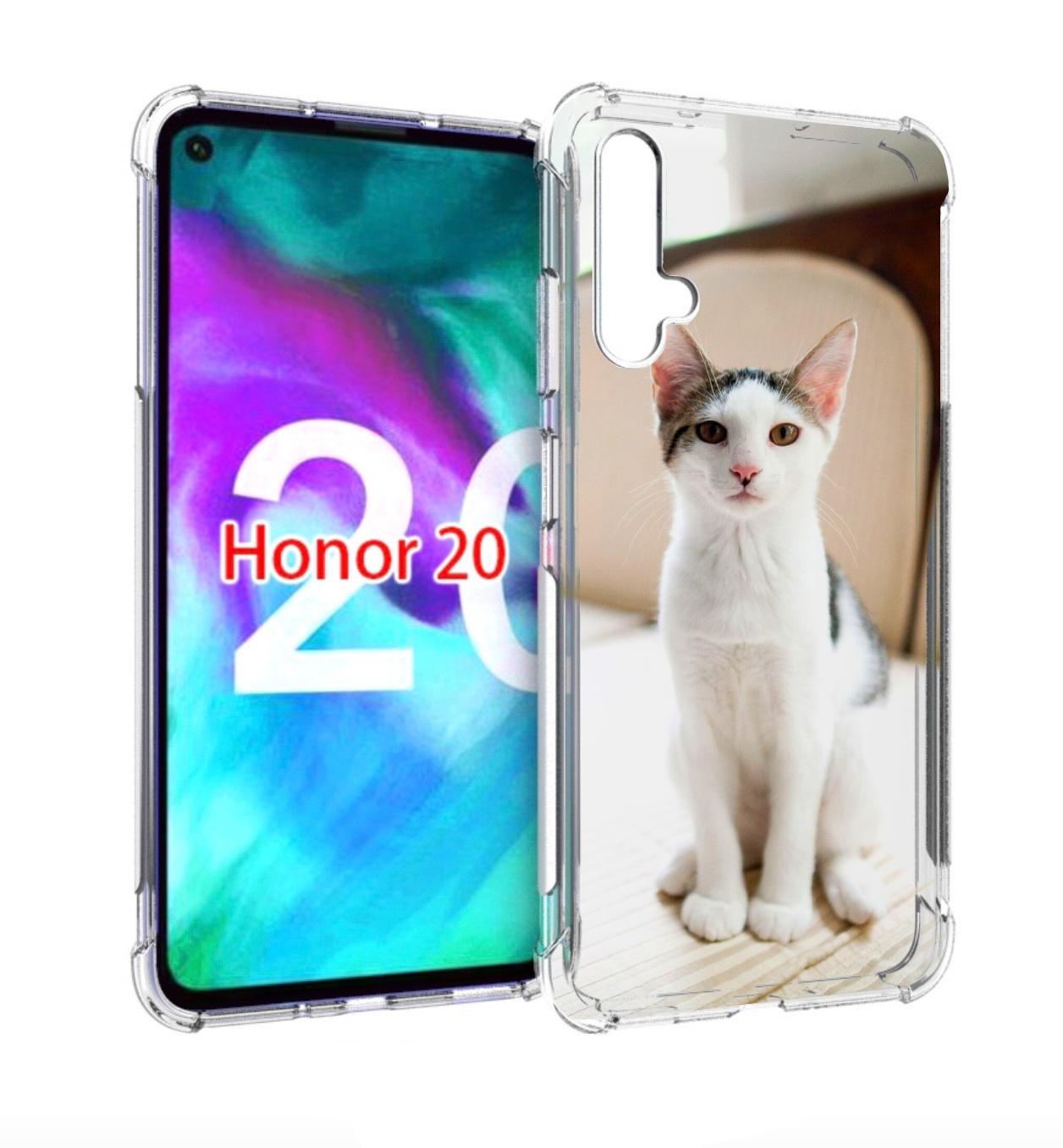 

Чехол бампер MyPads порода кошка эгеиская для Honor 20, Прозрачный, Tocco