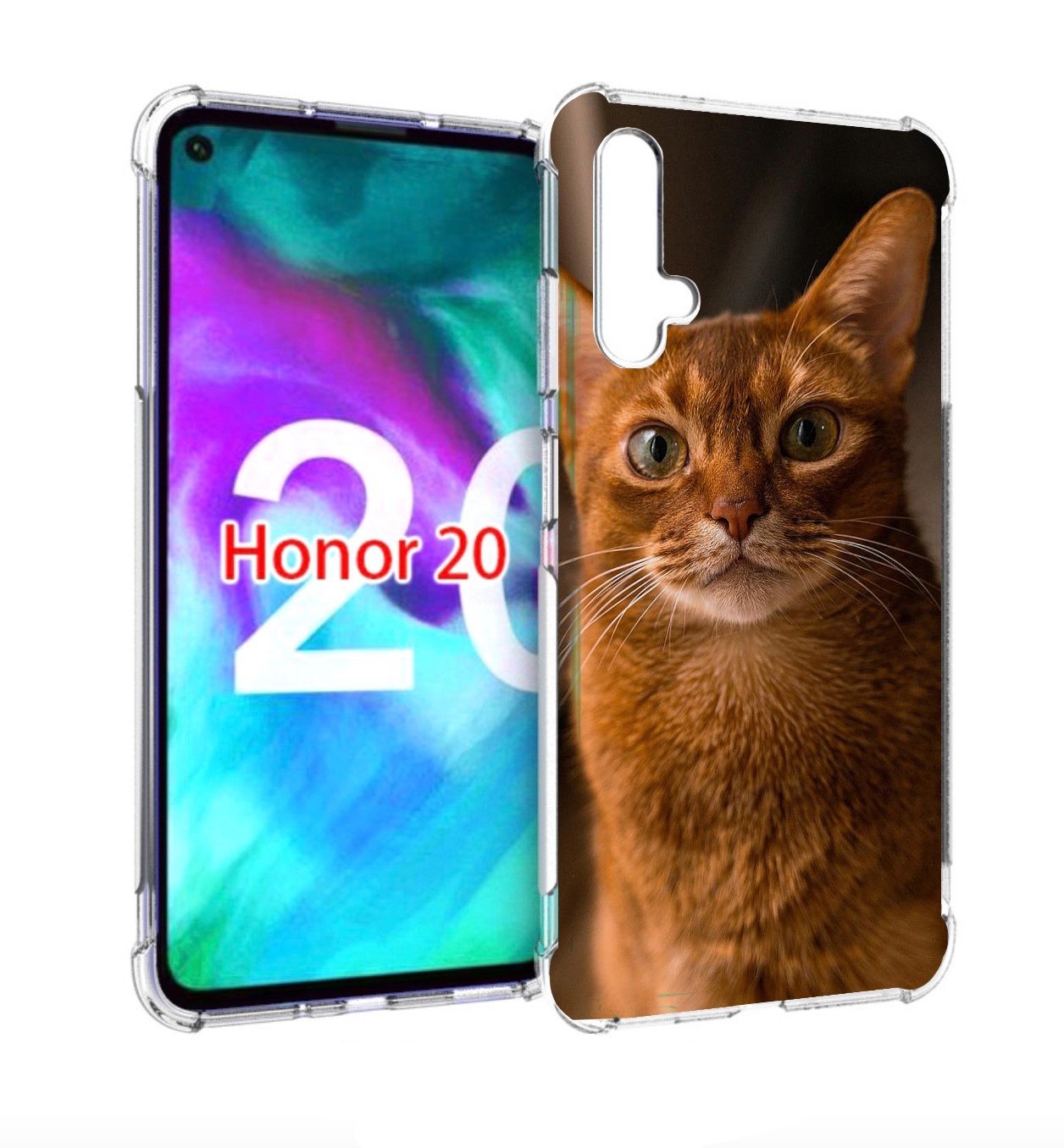 Чехол бампер MyPads порода кошки абисинская для Honor 20