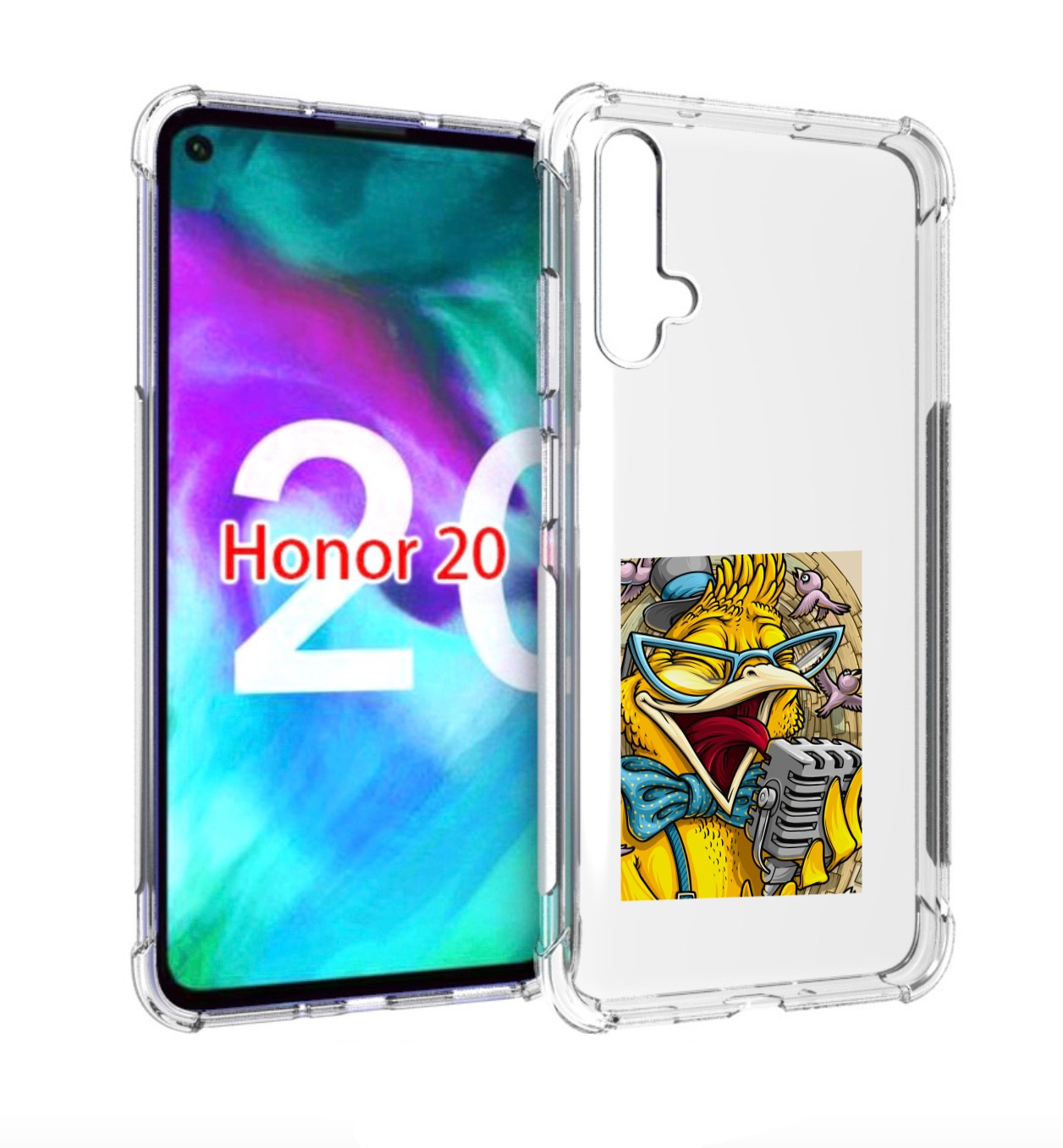 Чехол бампер MyPads поющая птичка для Honor 20