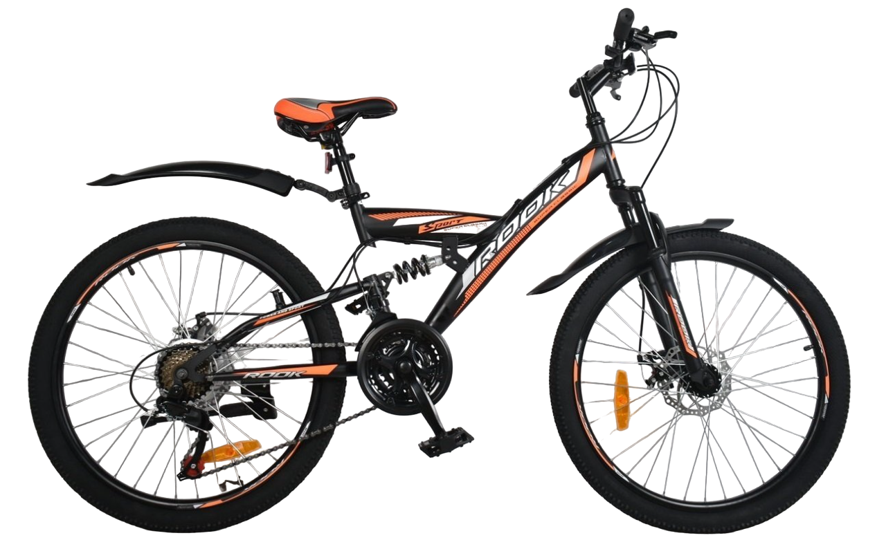 фото Велосипед rook ts240d 2021 14" черный/оранжевый