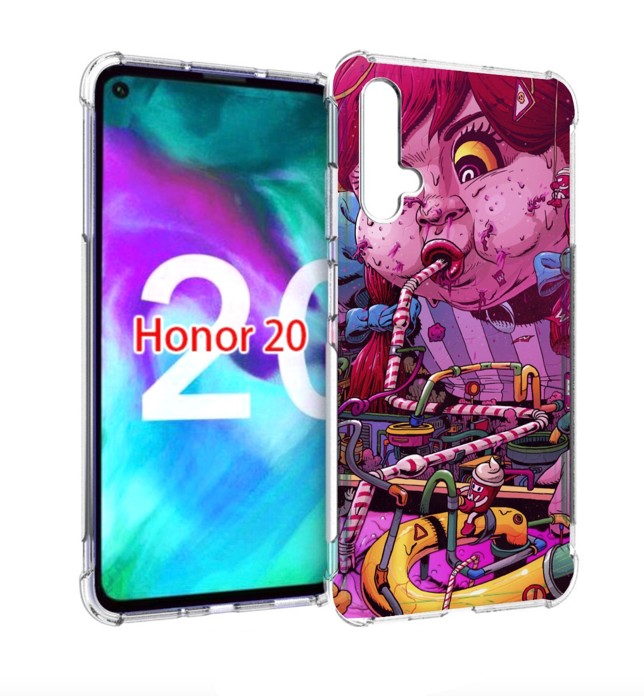 

Чехол бампер MyPads прикольная сладкая картинка для Honor, Прозрачный, Tocco