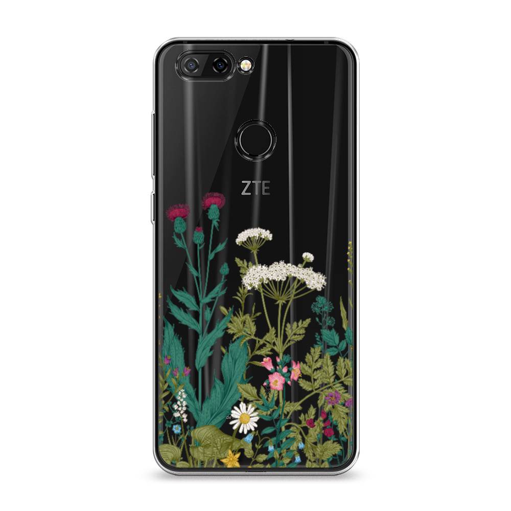 

Чехол на ZTE Blade V9 "Дикие полевые цветы", Зеленый;розовый;белый, 132450-2