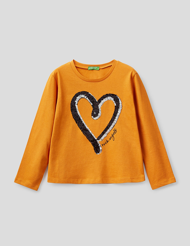 

Футболка для девочек Benetton цв. коричневый р.146, 21A_3096C15BA