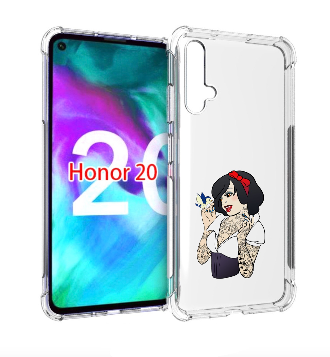 

Чехол бампер MyPads принцесса-тату женский для Honor 20, Прозрачный, Tocco