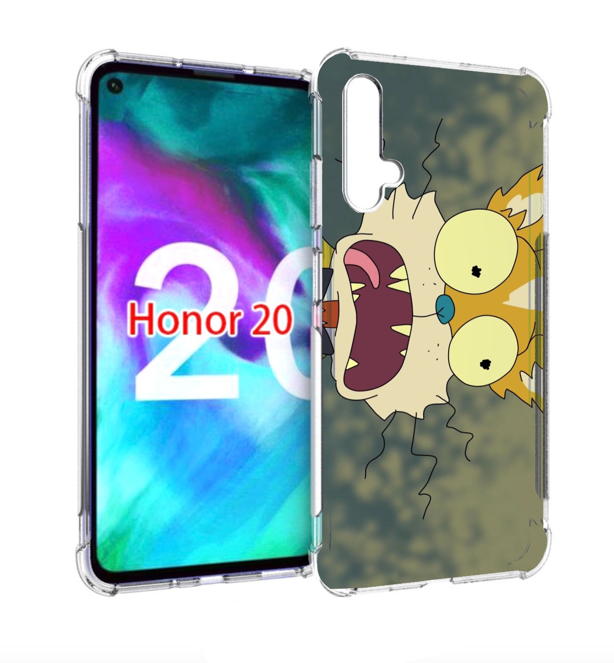 

Чехол бампер MyPads пугливый кот для Honor 20, Прозрачный, Tocco
