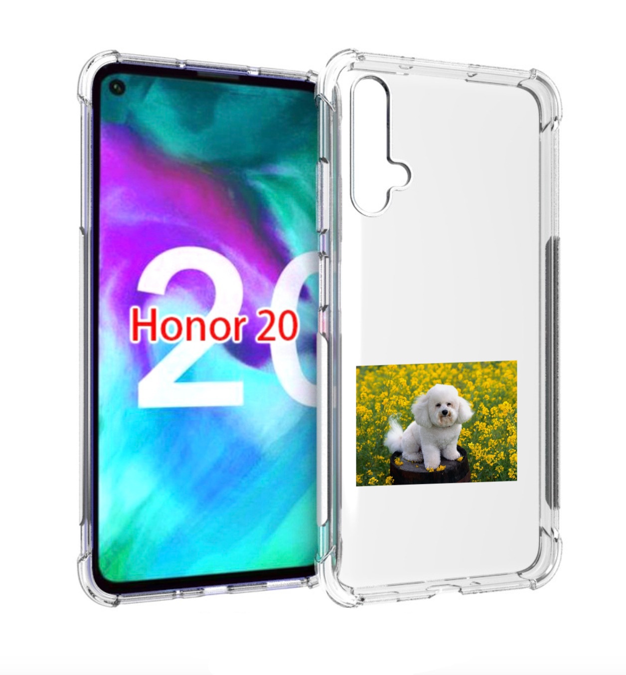 Чехол бампер MyPads пудель белыи? для Honor 20
