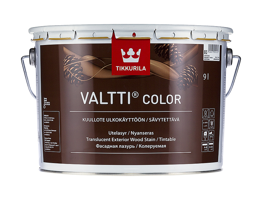 

Лазурь фасадная Tikkurila Valtti Color колеруемая 9 л, Прозрачный