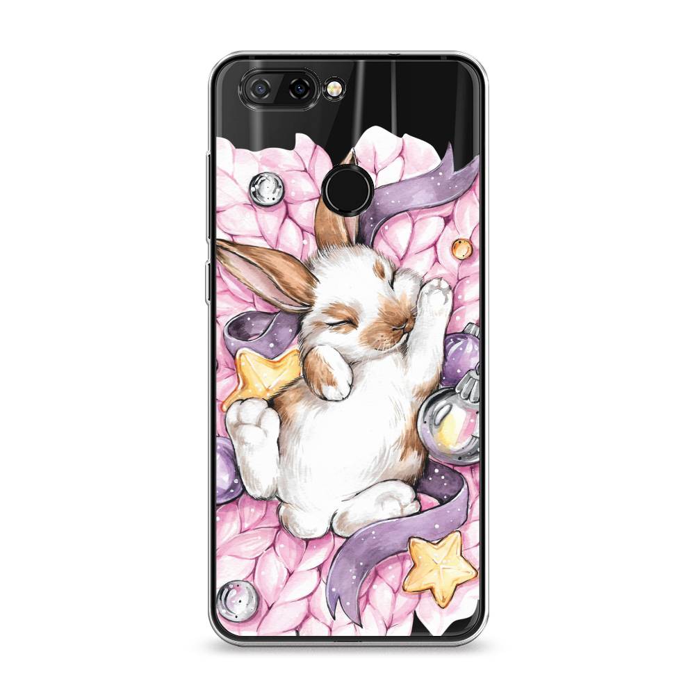 

Чехол на ZTE Blade V9 "Кролик спит", Розовый;белый, 132450-5