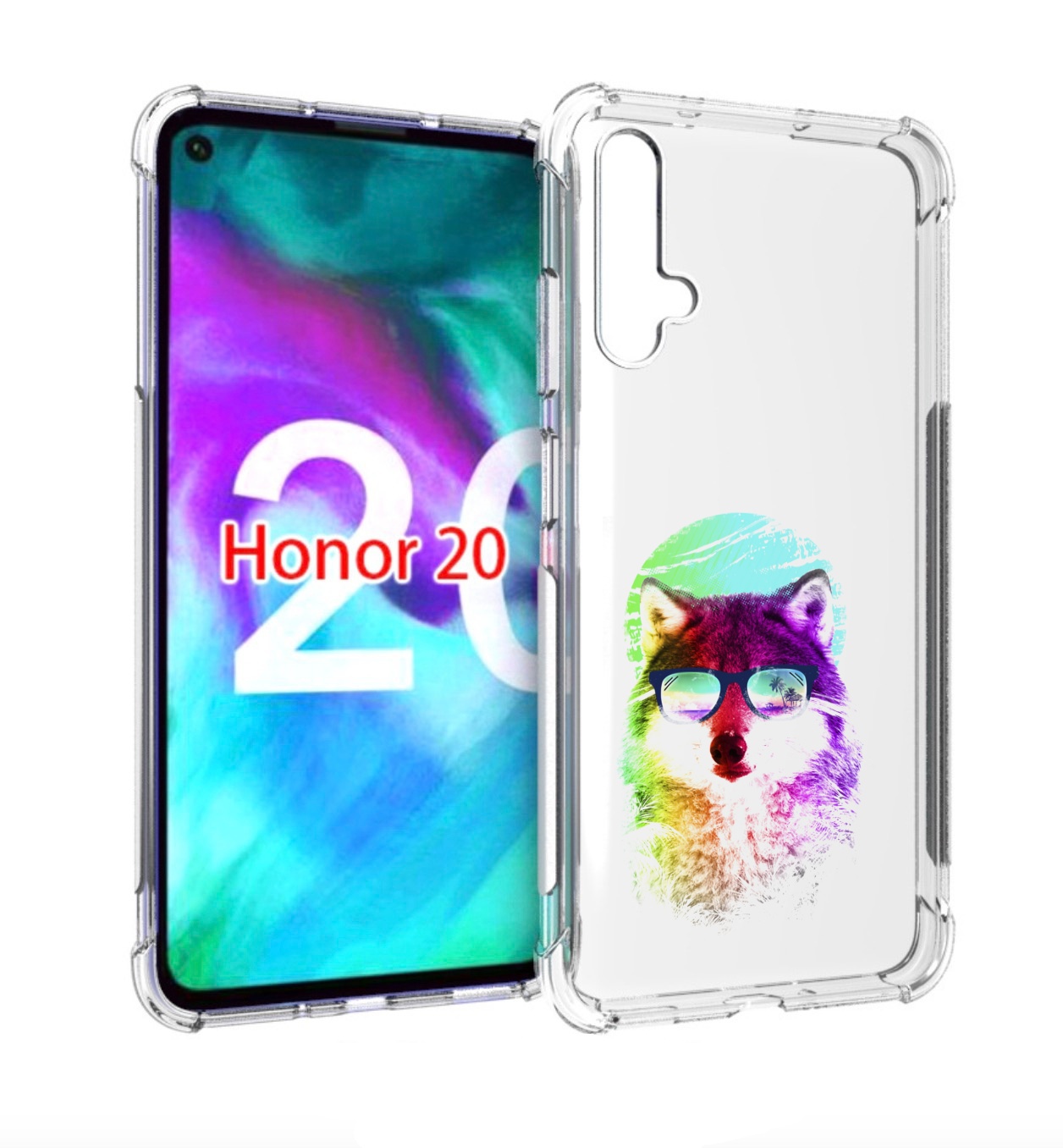 

Чехол бампер MyPads радужный волк детский для Honor 20 Honor, Прозрачный, Tocco