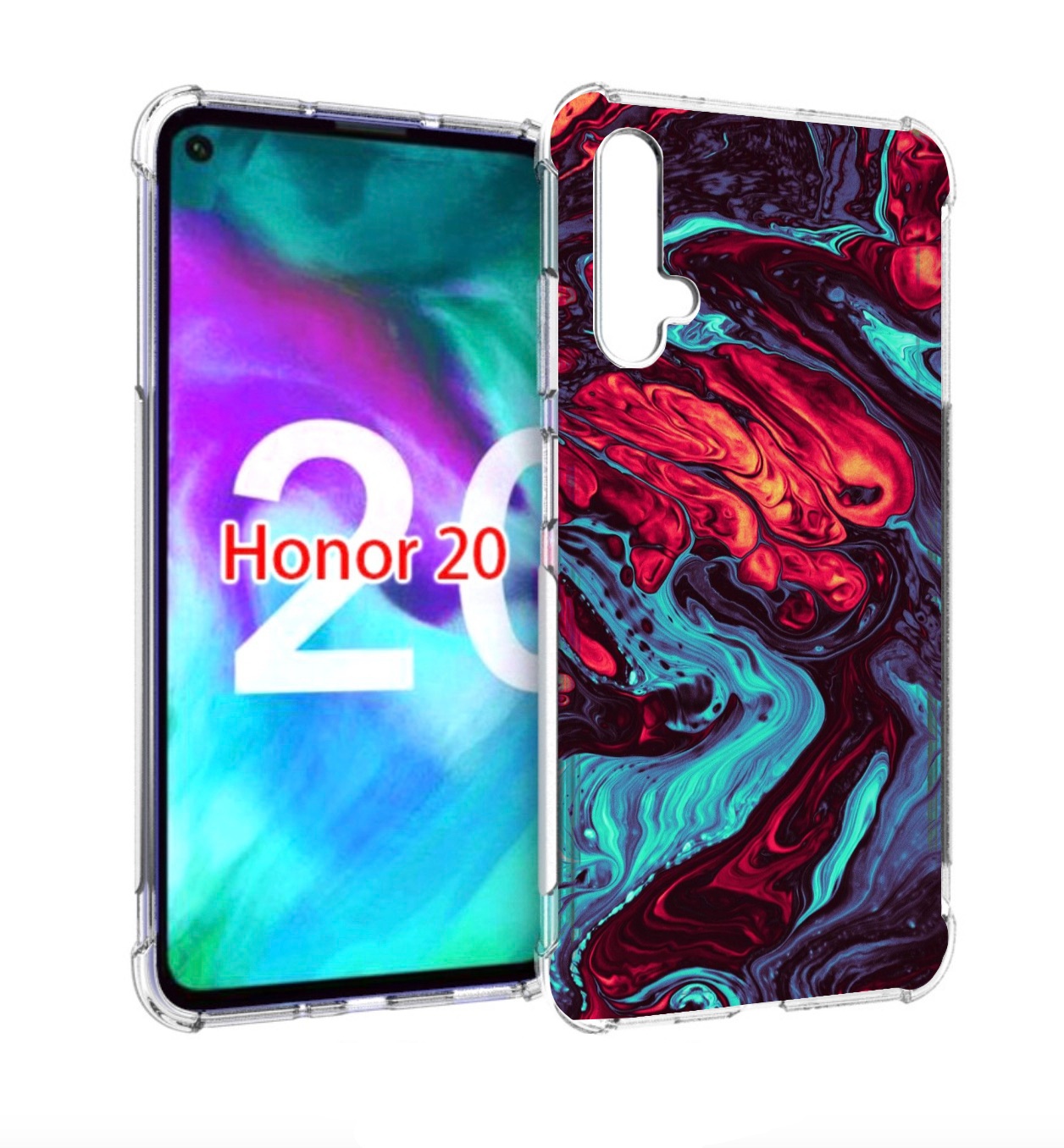 

Чехол бампер MyPads разбавленная краска для Honor 20 Honor, Прозрачный, Tocco