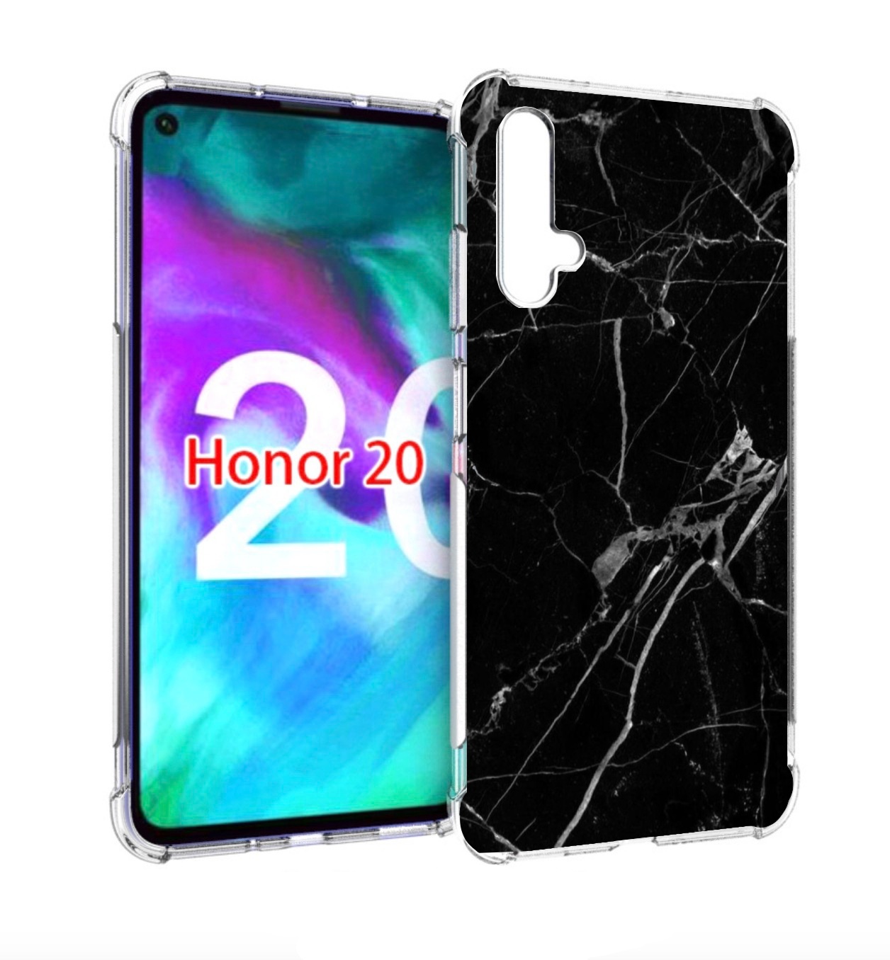 

Чехол бампер MyPads разбитое стекло для Honor 20, Прозрачный, Tocco