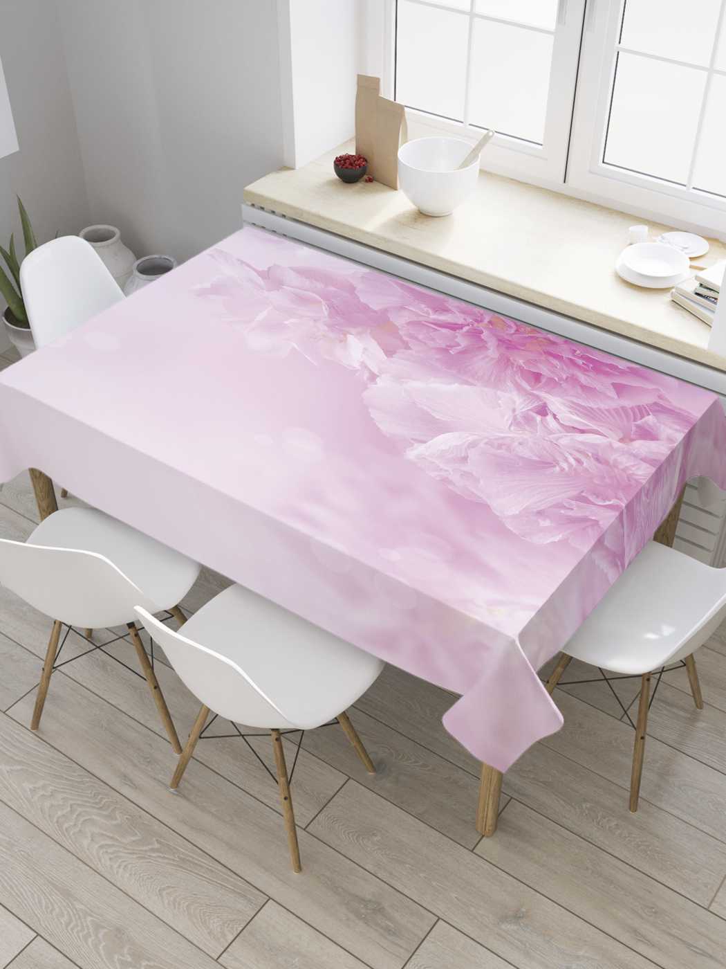 

Скатерть прямоугольная JoyArty "Мерцание цветов" из оксфорда, 120x145 см, Розовый, Мерцание цветов