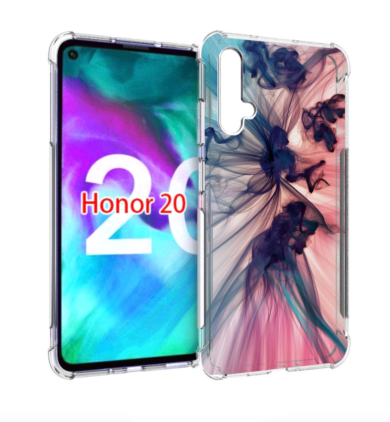 

Чехол бампер MyPads разноцветный дым для Honor 20, Прозрачный, Tocco