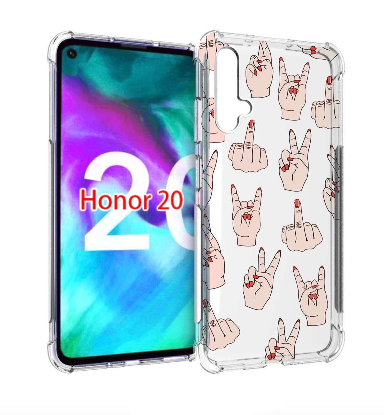 

Чехол бампер MyPads разные-ручки для Honor 20, Прозрачный, Tocco