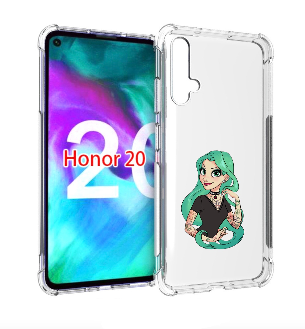 

Чехол бампер MyPads рапунцель-в-тату женский для Honor 20, Прозрачный, Tocco