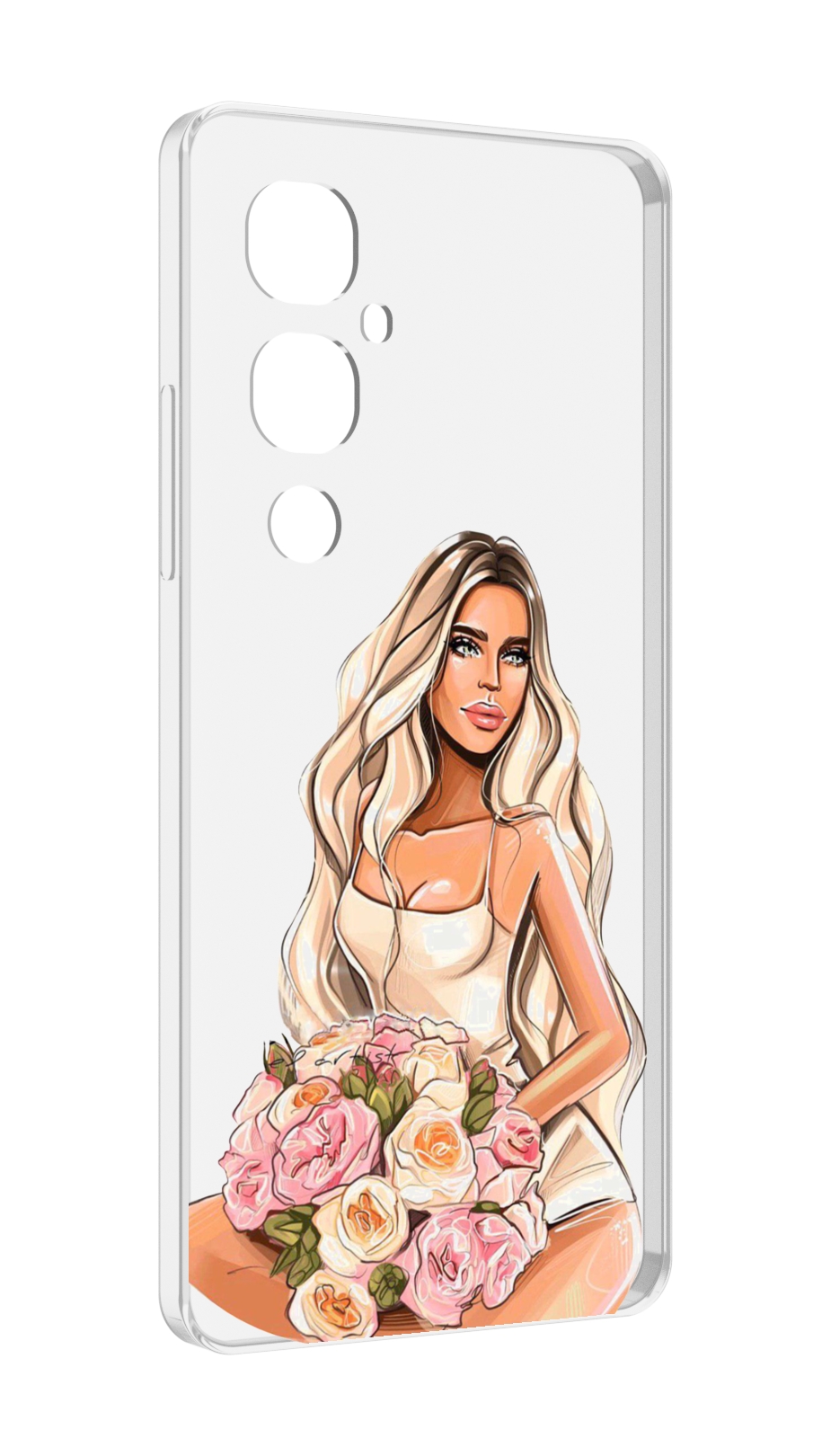 

Чехол MyPads Нежная-девушка женский для Tecno Pova 4 Pro, Прозрачный, Tocco