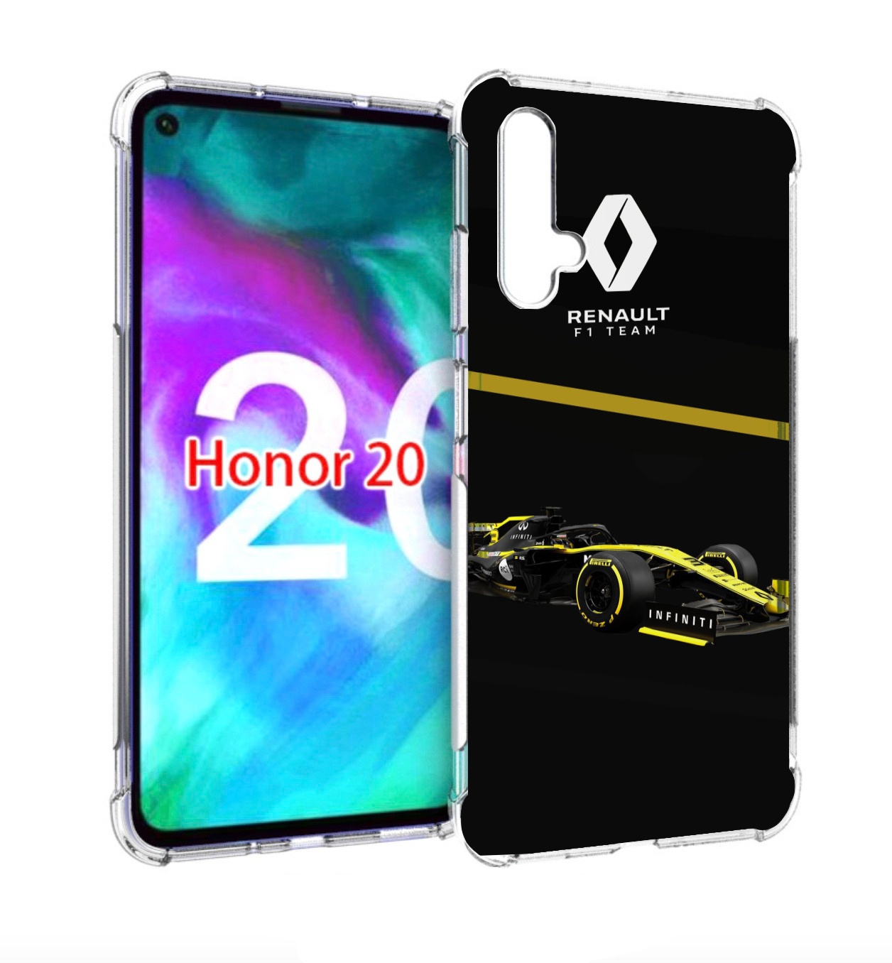 

Чехол бампер MyPads рено renault 2 для Honor 20, Прозрачный, Tocco