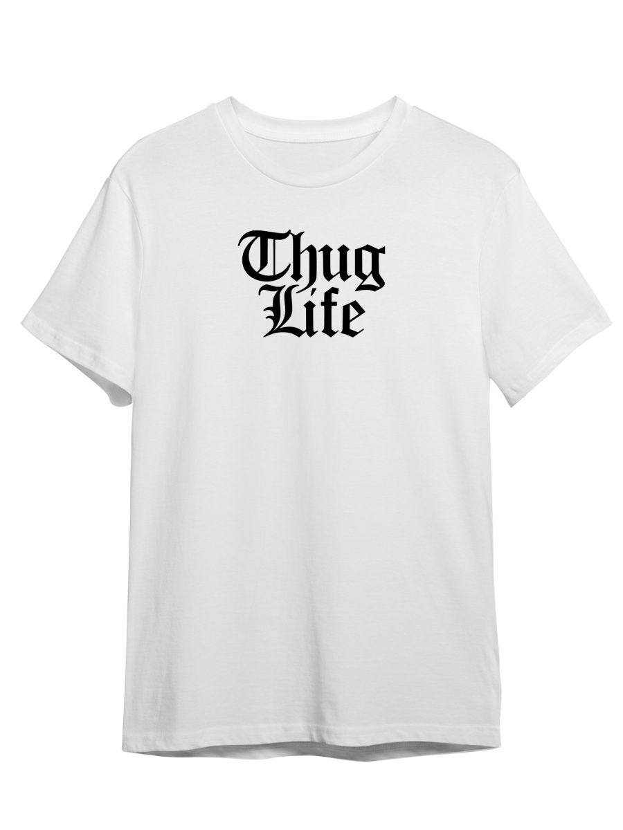 Футболка унисекс Каждому Своё Thug life/2PAC/Готика STGO13N белая 5XL