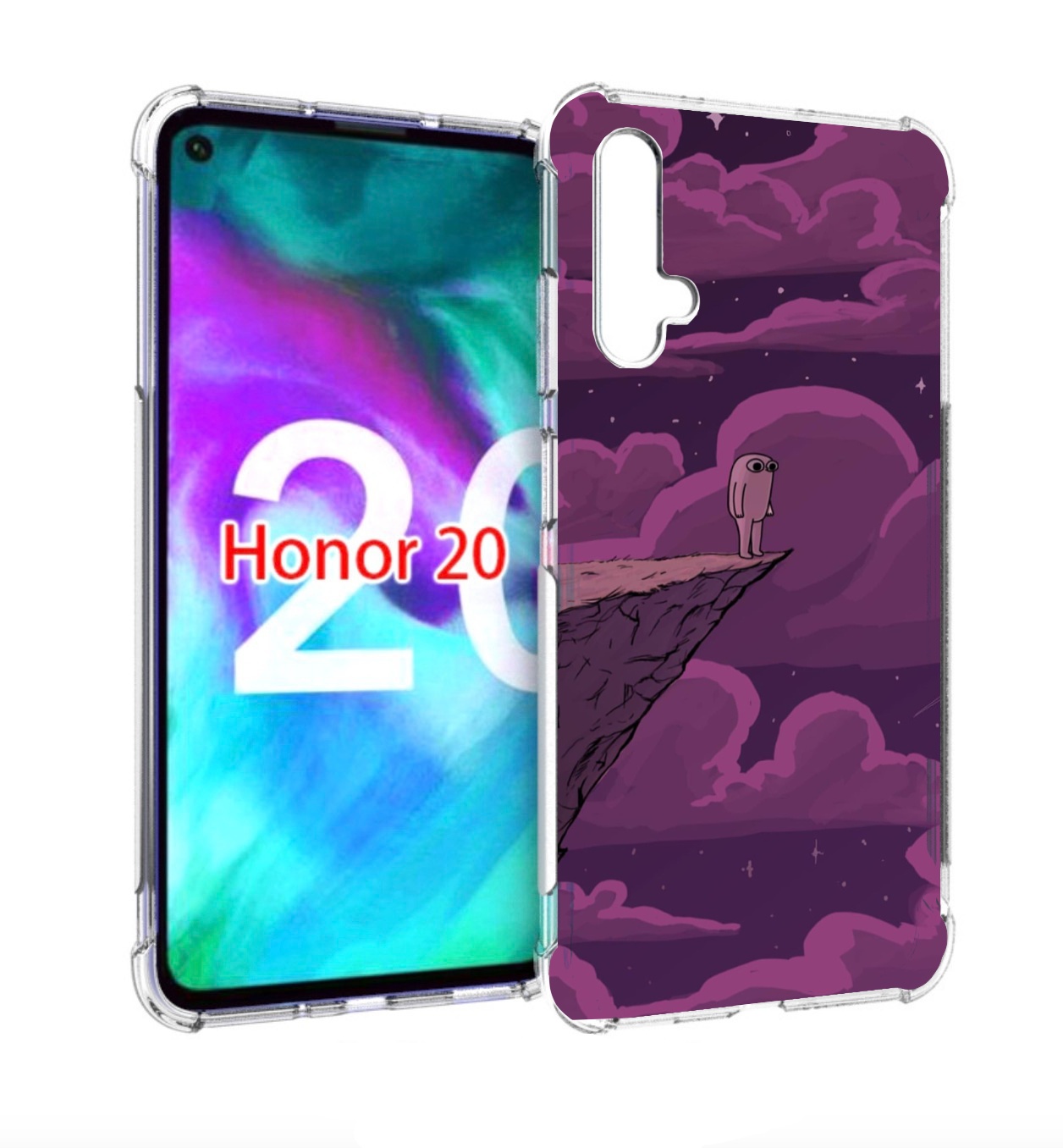 Чехол бампер MyPads розовая-фасолька для Honor 20