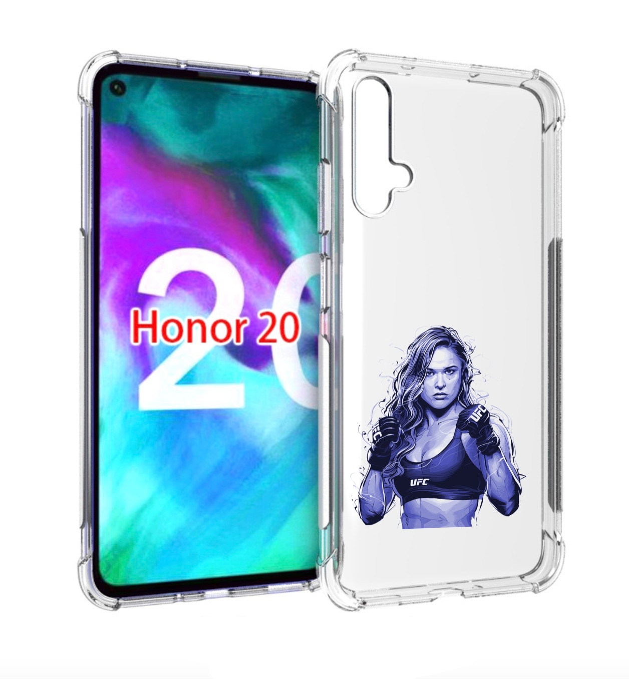

Чехол бампер MyPads ронда-роузи-юфс для Honor 20, Прозрачный, Tocco