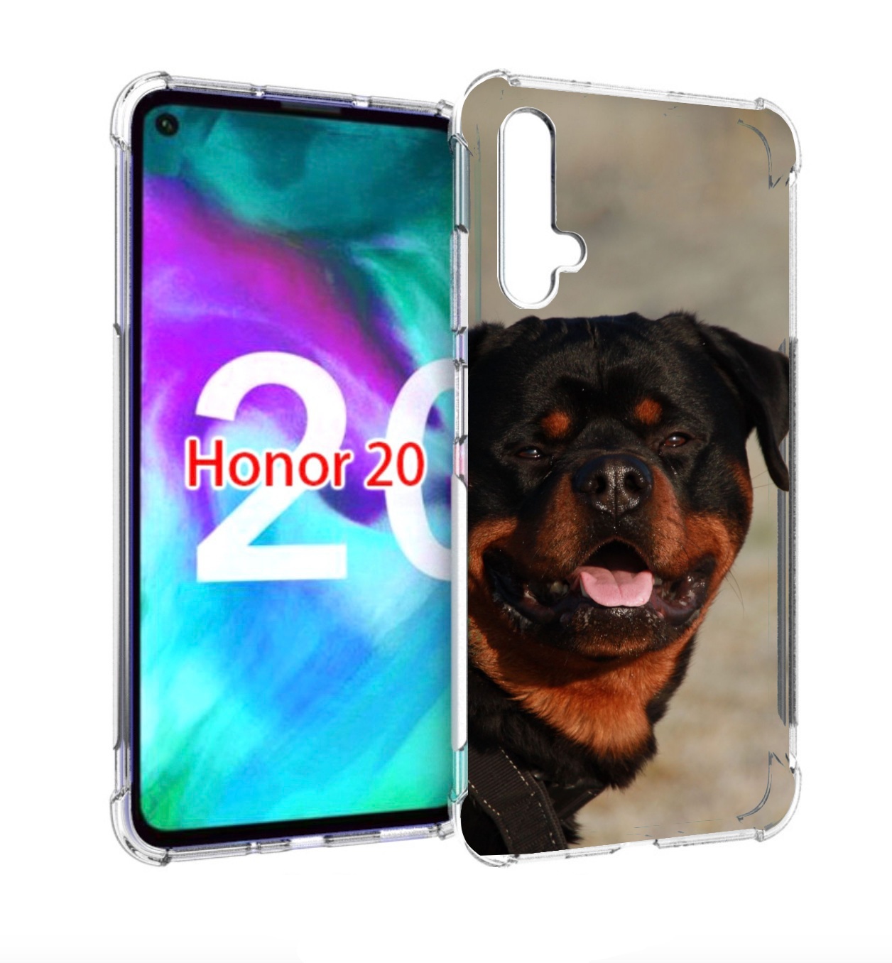 

Чехол бампер MyPads ротвеллер 2 для Honor 20, Прозрачный, Tocco