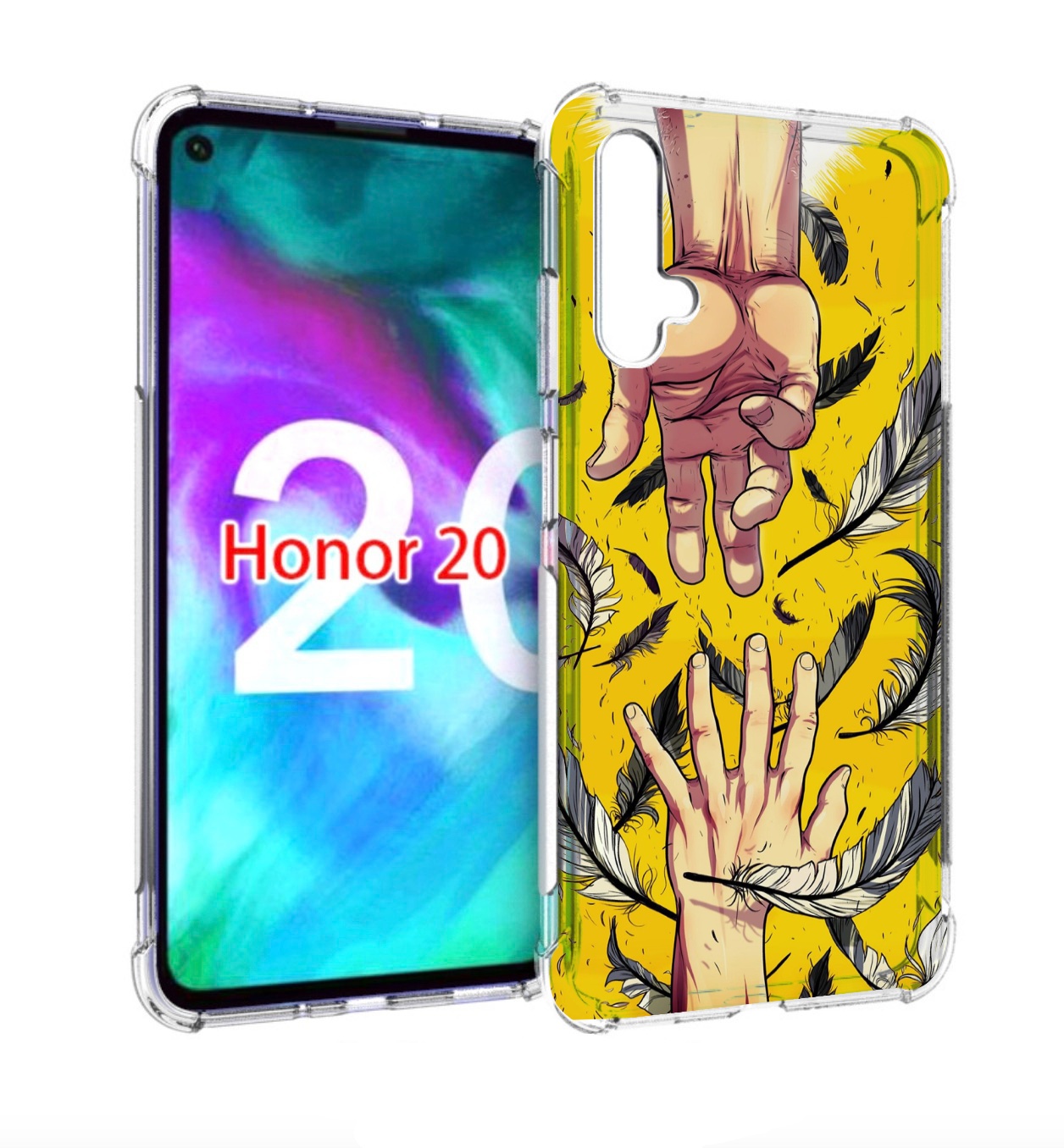 

Чехол бампер MyPads рука-в-руку для Honor 20, Прозрачный, Tocco