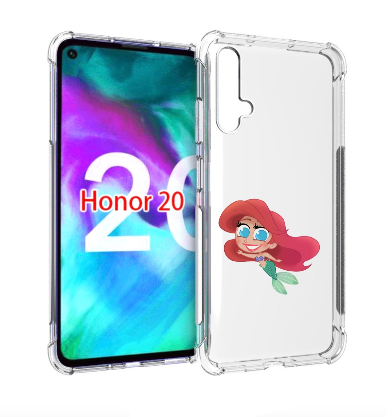 

Чехол бампер MyPads русалка-мулатка для Honor 20, Прозрачный, Tocco