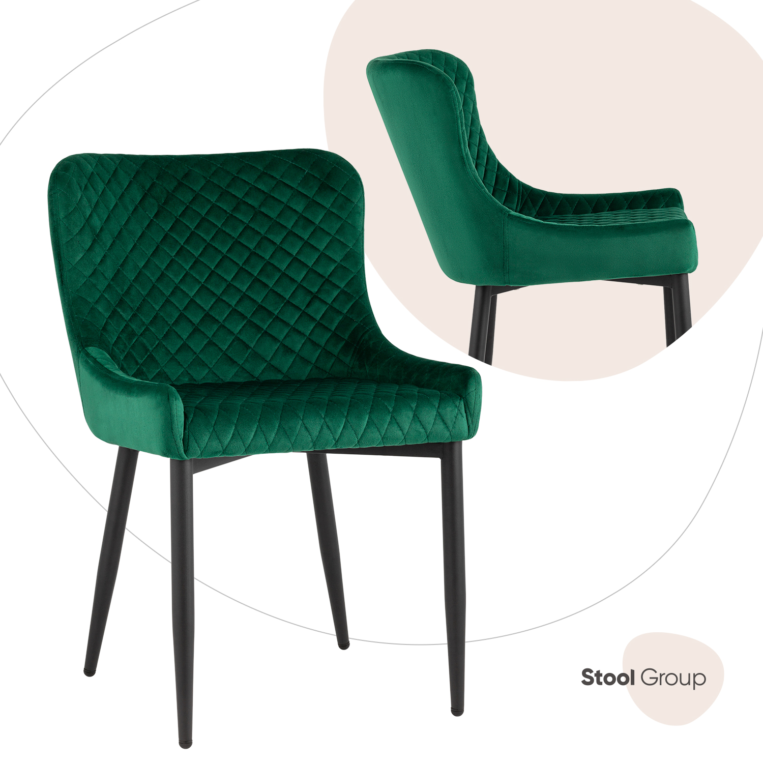 

Стул Stool Group ститч MC15 KD HLR-56, изумрудный, Ститч