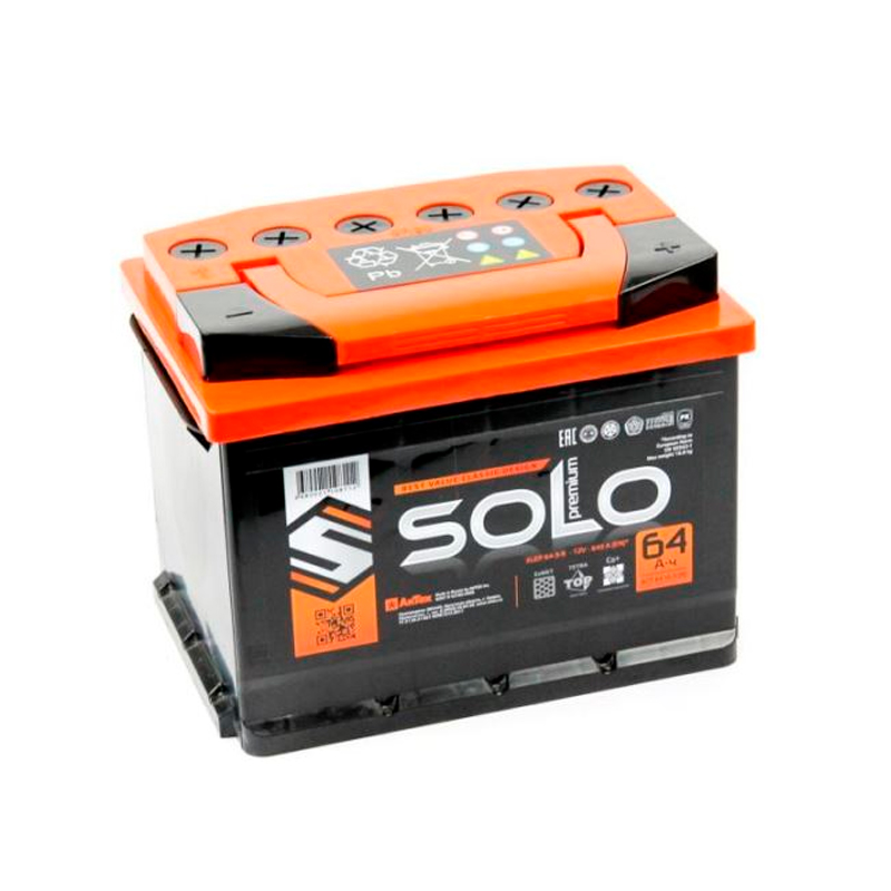 АКБ  64 А/ч п.п. Solo Premium ток 610 242 х 175 х 190