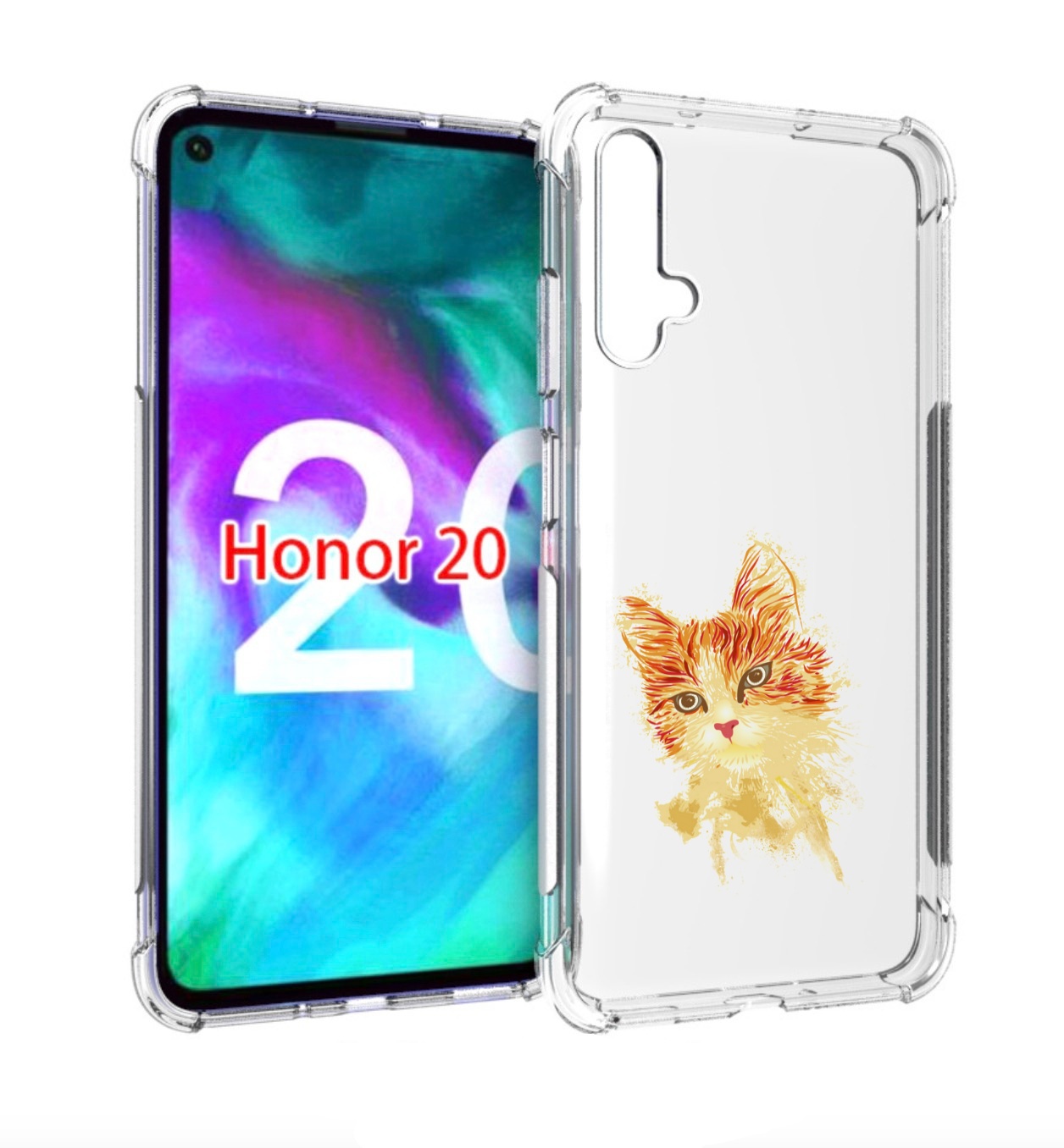 

Чехол бампер MyPads рыжий кот для Honor 20, Прозрачный, Tocco