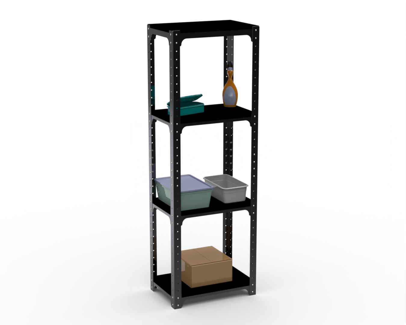 

Стеллаж Metalex Kit Comfort 1800х400х500 4 полки, чёрный, Черный, Kit Comfort