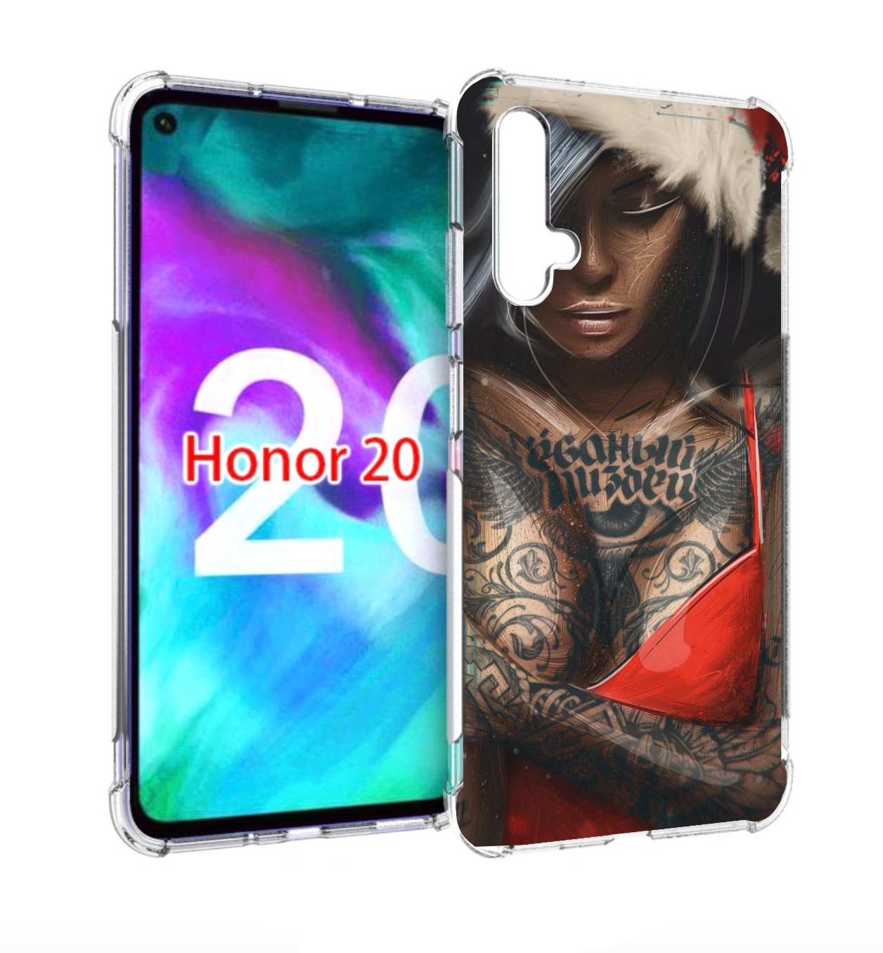 

Чехол бампер MyPads санта-клаус-девушка для Honor 20 Honor, Прозрачный, Tocco