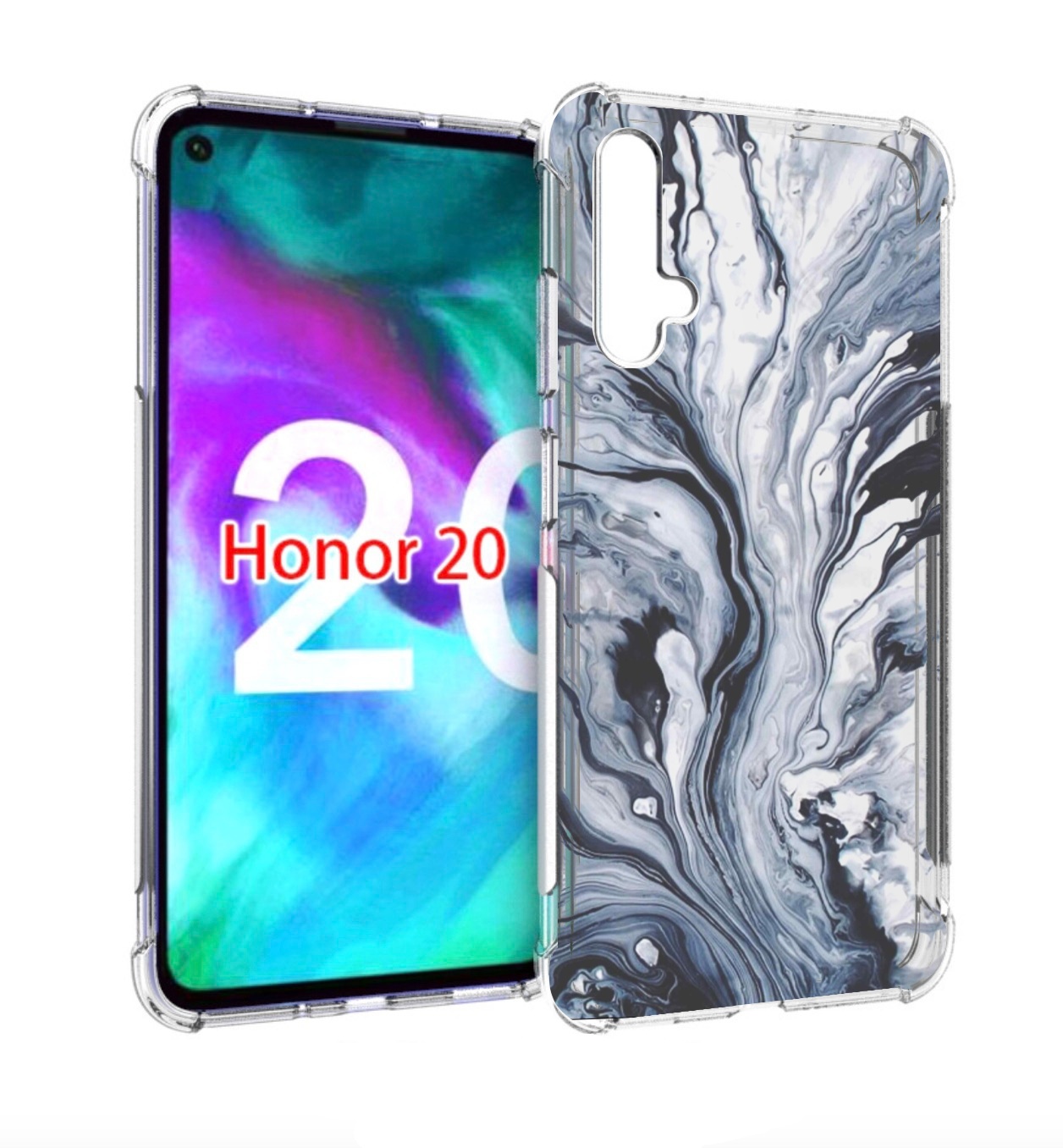 

Чехол бампер MyPads серая краска для Honor 20, Прозрачный, Tocco