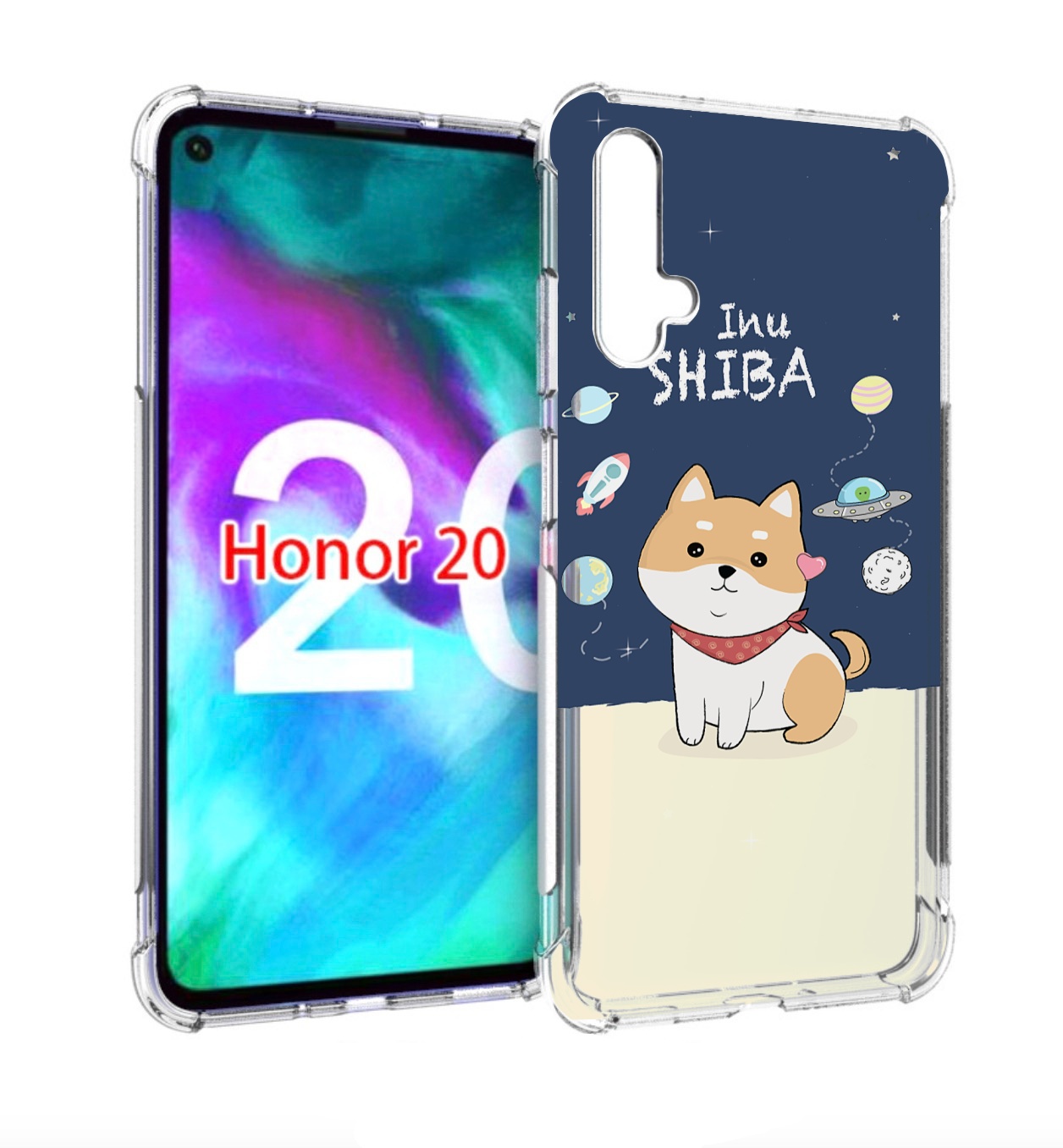 

Чехол бампер MyPads сиба-шиба-ину для Honor 20, Прозрачный, Tocco