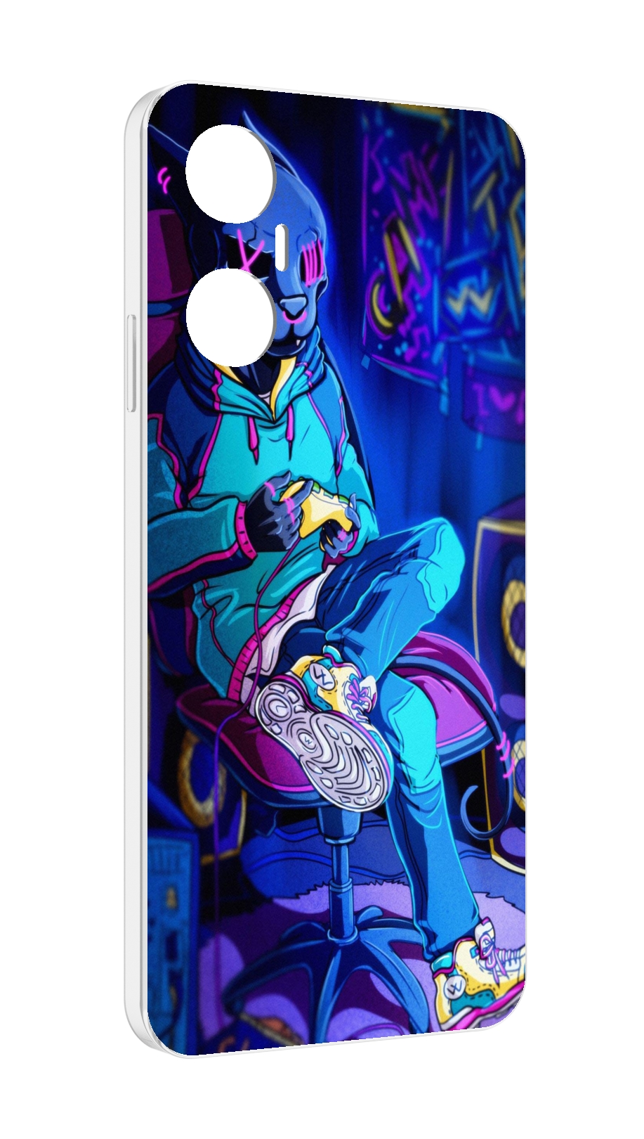 

Чехол MyPads киберпанк игрок для Infinix Hot 20 5G, Прозрачный, Tocco