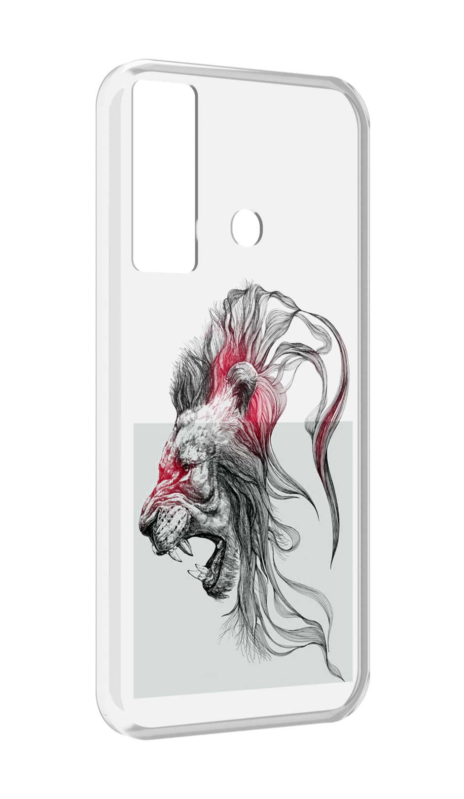 

Чехол MyPads разъяренный лев для Tecno Camon 17, Прозрачный, Tocco
