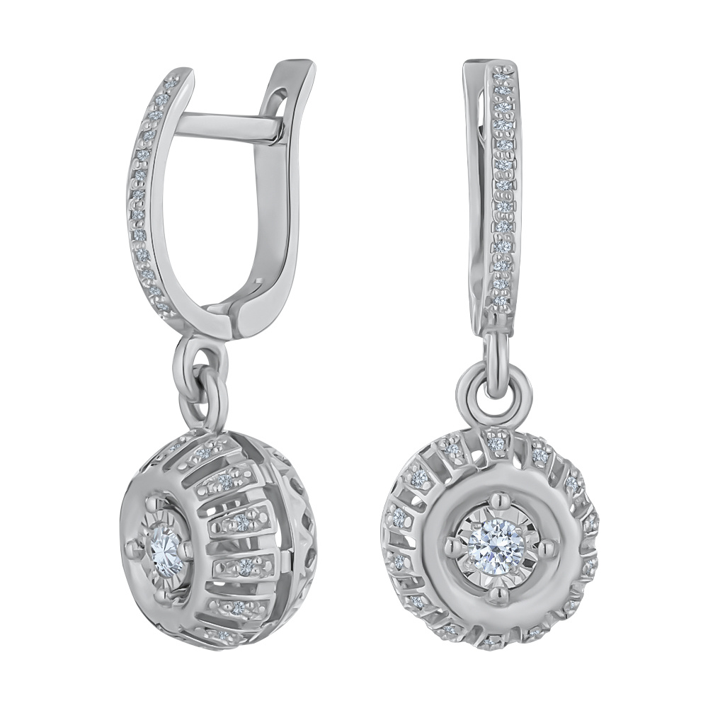 

Серьги из белого золота с бриллиантом ЮВЕЛИР КАРАТ 7224885/9, 7224885/9