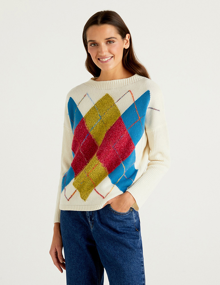 

Джемпер женский United Colors of Benetton 21A_1144E2567 разноцветный M, 21A_1144E2567