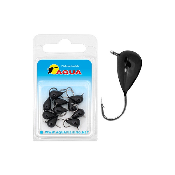 

Мормышка вольфрамовая AQUA "Капля с ушком, обмазка" (10 штук в упаковке), D 5,0mm, BL, Черный, Капля