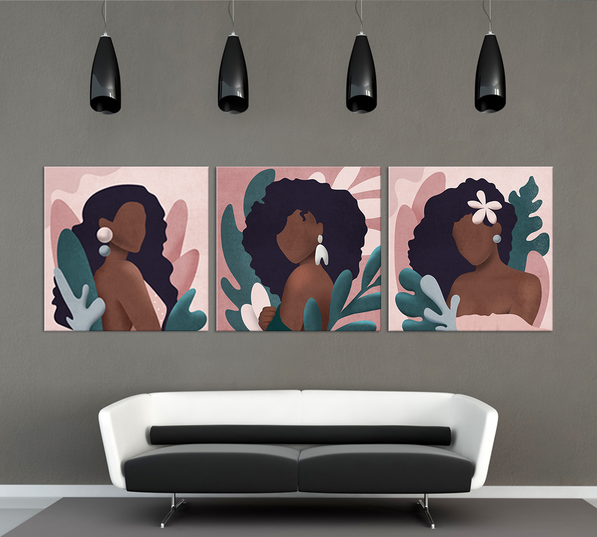 

Модульная картина на холсте Poly Print Art Тропикана рассвет 50х150 см.