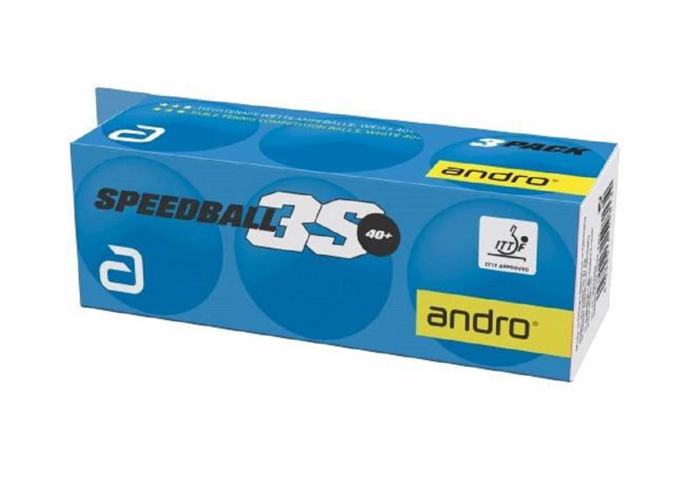 Мяч для настольного тенниса Andro Speedball 3S 40+ 3шт, 3 пачки cellfree