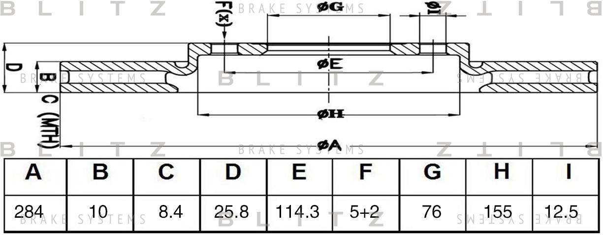 

Диск тормозной BLITZ bs0470, Ок